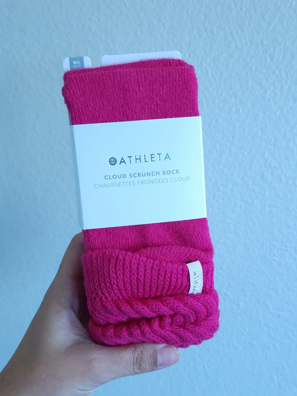 NWT Athleta Cloud Scrunch Socks Pink M/L Slouchy